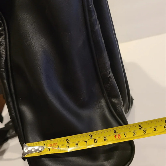 NWT Diamond plate Buffalo leather  backpack patches black color - Picture 13 of 13